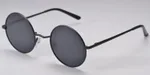 Vintage round frame sunglasses - Black Gray