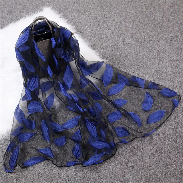 Organza cut scarf - Blue