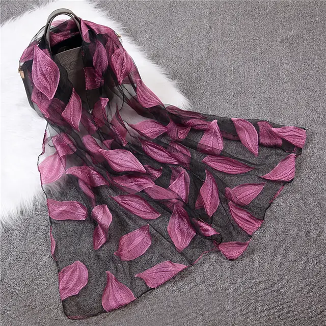 Organza cut scarf - Leather Pink