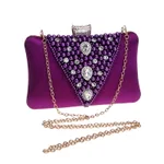 Pearl embroidered banquet with evening dress bag - Red