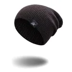 Woolen cap with stripes in autumn and winter - Coffee