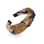 Simple Wide-Sided Knotted Face Wash Headband - Blue