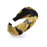 Simple Wide-Sided Knotted Face Wash Headband - Yellow