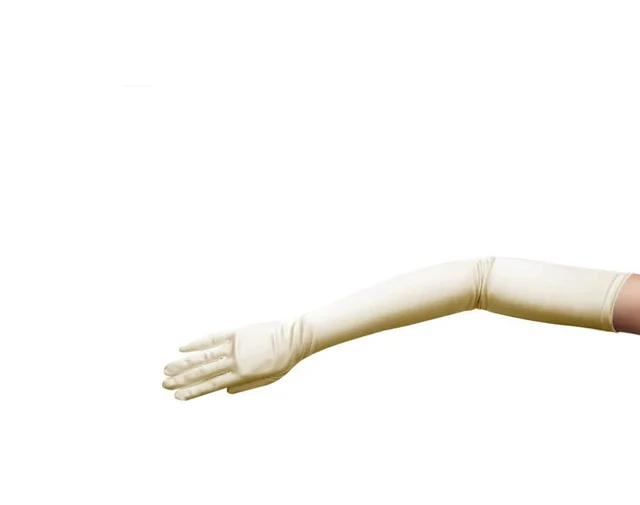Satin Satin Wedding Gloves Etiquette Gloves Bridal Gloves Sexy Dinner Gloves - Ivory