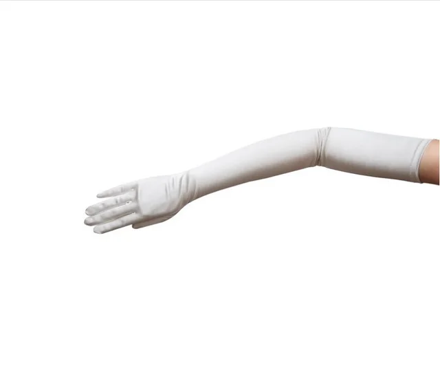 Satin Satin Wedding Gloves Etiquette Gloves Bridal Gloves Sexy Dinner Gloves White - Shop at LoveMi