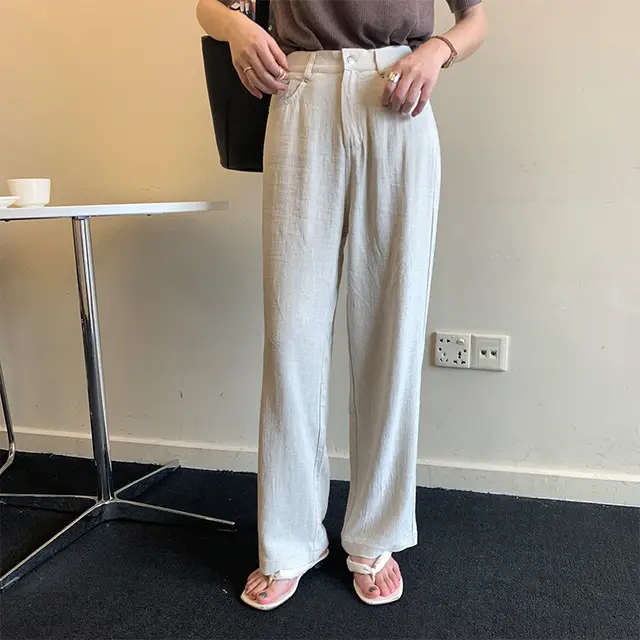 Draped wide-leg pants - Apricot Color