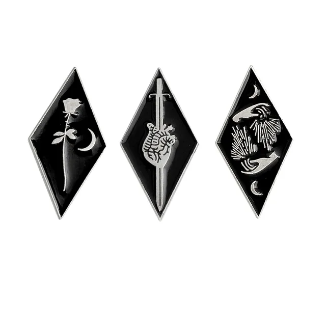 Sword Heart Brooch Vintage Brooch - Silver
