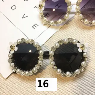 Handmade flower diamond sunglasses - 16Style