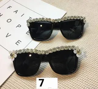Handmade flower diamond sunglasses - 7Style