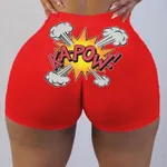 Explosive print shorts - Red