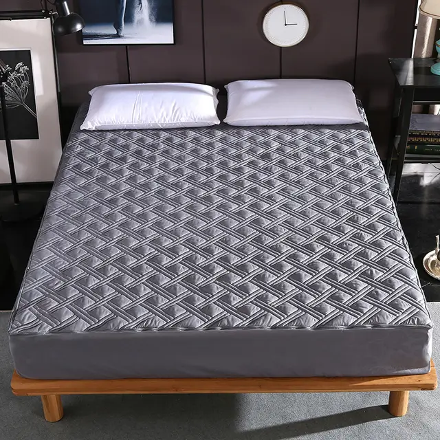Solid color zipper bedspread - Grey