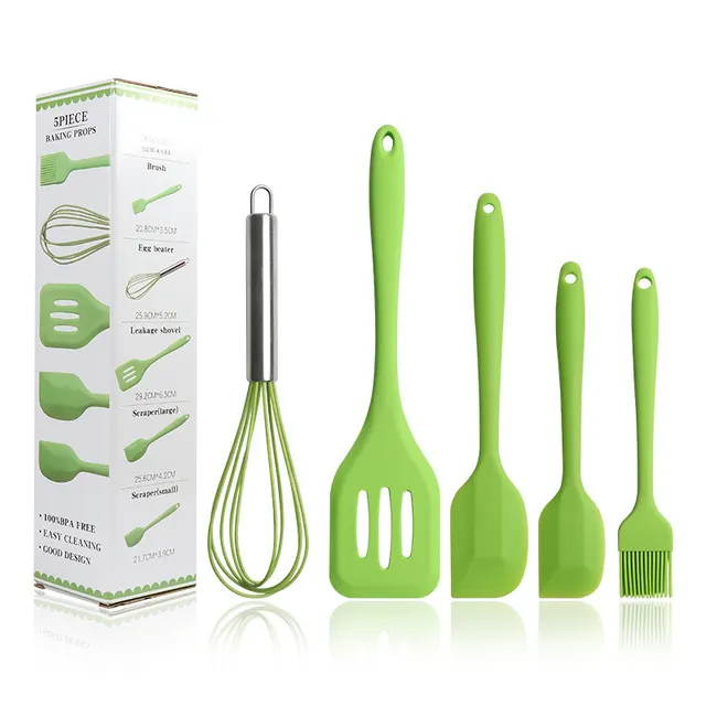 5-piece silicone kitchenware set - Green