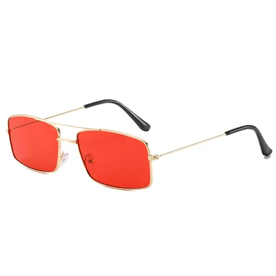 Retro square double beam glasses Red - Shop at LoveMi