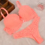 Lace Thong Set - Orange