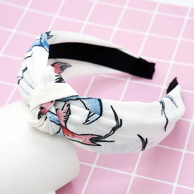 Literary stripe makeup headband - White Bird