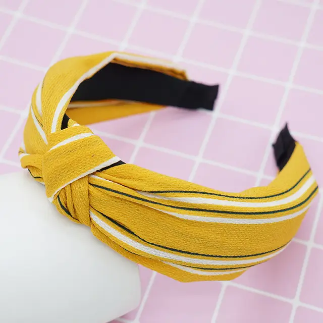 Literary stripe makeup headband - Yellow Stripes