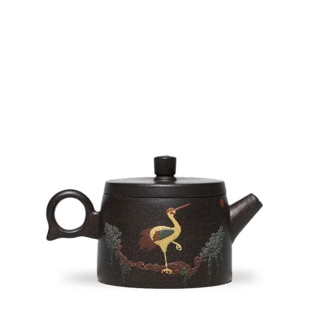 Red Phoenix Chaoyang teapot rich and noble longevity pot crane asked teapot black gold sand teapot - Single Pot