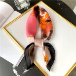70x70cm leaf pattern silk scarf - Orange