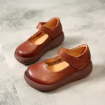 First layer cowhide heighten shoes - Brown