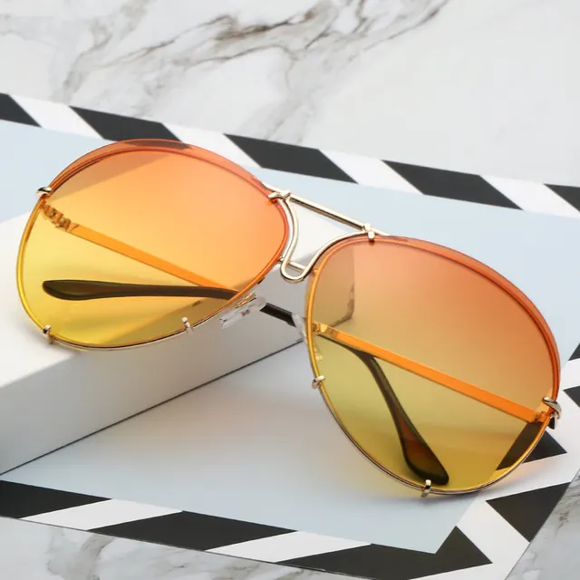 Marine sunglasses Golden Frame Orange - Shop at LoveMi