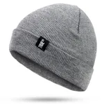 TRUE autumn and winter warm woven standard knitted hat ski caps headband cloth wool hat - Gray