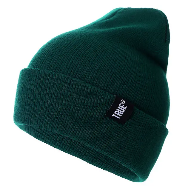 TRUE autumn and winter warm woven standard knitted hat ski caps headband cloth wool hat Green - Shop at LoveMi