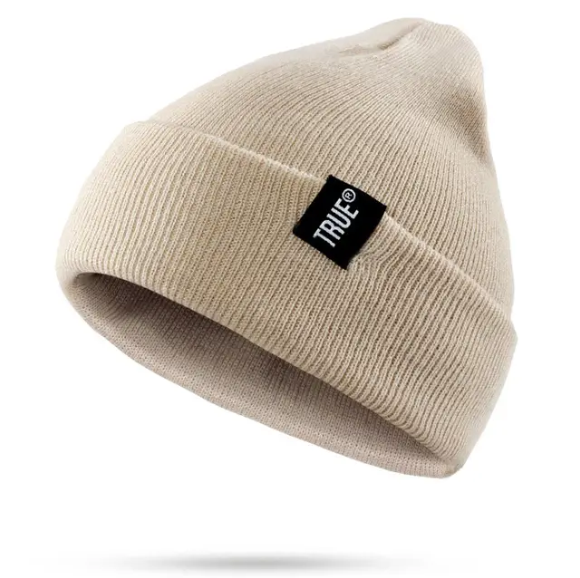 TRUE autumn and winter warm woven standard knitted hat ski caps headband cloth wool hat - Khaki