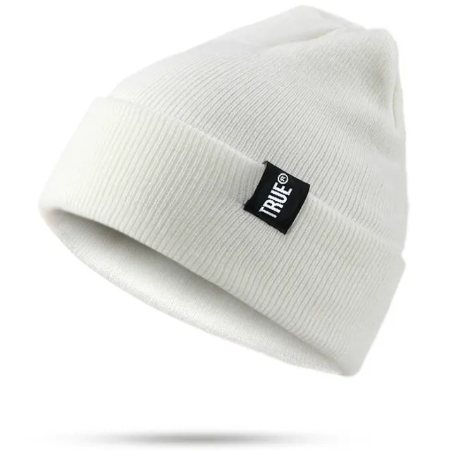 TRUE autumn and winter warm woven standard knitted hat ski caps headband cloth wool hat White - Shop at LoveMi