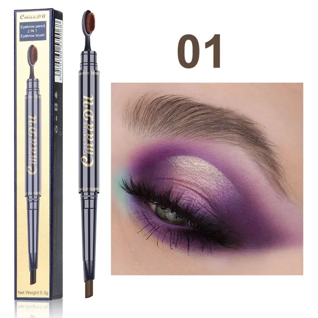Toothbrush head double eyebrow pencil Light Coffee - Shop at LoveMi