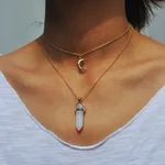 Hexagon column necklace - Gold