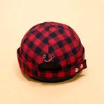 Plaid hat spring summer melon hat - Red Black