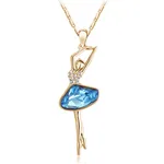 Ballerina necklace - Gold Light Blue
