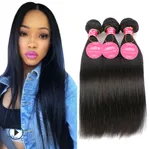 Real human hair straight wave human hair hair curtain natural color wig hair extension - Natural Color