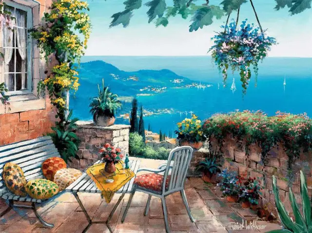 DIY Sea Scenery Needlework Diamond Painting Landscape Diamond Embroidery Painting Cross Full Round Diamond Decor - 30X40