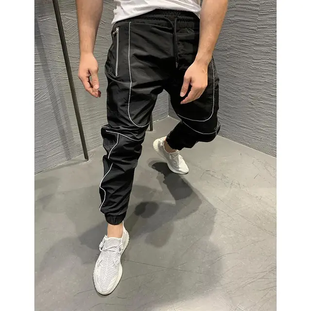 Sports trousers running training slim feet basketball pants Black - Shop at LoveMi