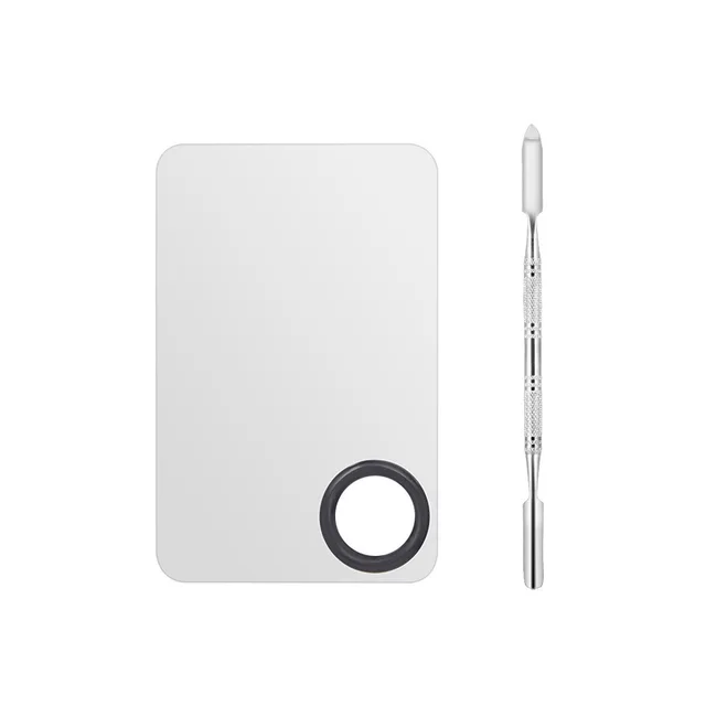 Lidan/Factory Spot Stainless Steel Manicure Color Palette with Color Bar Vein Knife - Small Rectangle