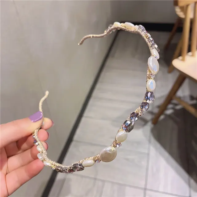 Korean Version of The Forest Fairy Crystal Pearl Hairpin Grey - Shop at LoveMi