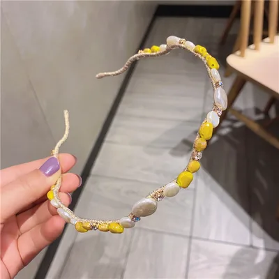Korean Version of The Forest Fairy Crystal Pearl Hairpin Yellow - Shop at LoveMi