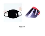 Anti-UV Sun Visor Hat - Red Set