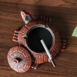 Purple sand ashtray practical tea set with lid - Black Turtle