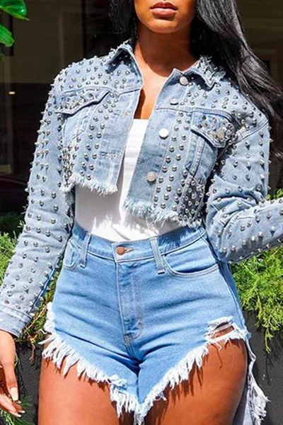 Women's short denim jacket Blue - Shop at LoveMi