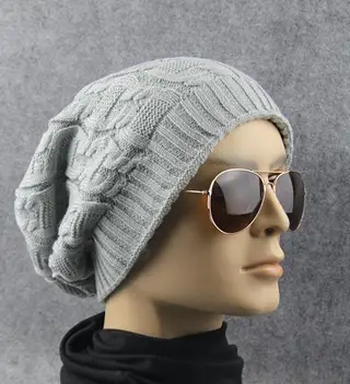 Thickened Wool Cap, Loose Pile Cap - Light Gray