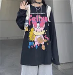 Japanese cartoon cute long sleeve - Black