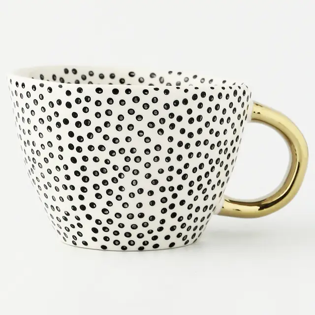 Nordic Irregular Mug - 6 Golden Handle