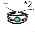 Twelve constellation glass piece couple bracelet - Gemini 2Pcs