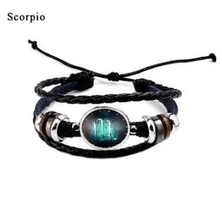 Twelve constellation glass piece couple bracelet - Scorpio - View 1