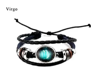 Twelve constellation glass piece couple bracelet - Virgo