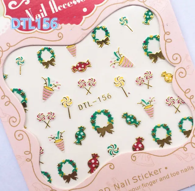3D Christmas nail decals 156 Style - Shop at LoveMi