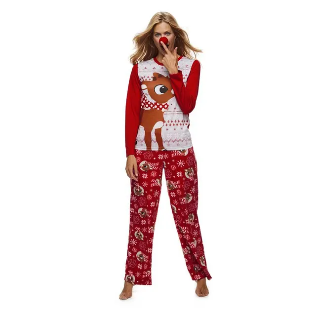 Elk print parent-child suit home service - Mom