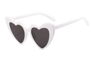 New Fashion Heart Sunglasses - White